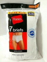 NEW 7 Pr  Full Cut Sz 2XL 44 - 46 Hanes Briefs Underwear Tighty Whities ... - £46.67 GBP