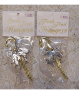 2 Vintage Dept 56 Fresh Fruit Hangers to make real fruit Ornaments Apple... - £8.12 GBP