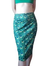 Peacock feather skirt peacock L alternative hippie gothic fairy witch coquette - £19.48 GBP