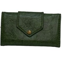 Handmade Green Faux Leather Wallet Women Clutch Vintage  - $14.10