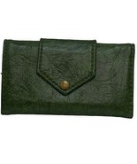 Handmade Green Faux Leather Wallet Women Clutch Vintage  - $19.34 CAD