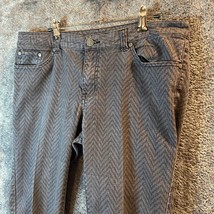 Prana Jeans Womens 14 36x32 Black Geometric Mid Rise Dark Wash Casual St... - £12.97 GBP