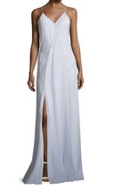 New Haute Hippie Sleeveless High Slit Soft Blue Pinstripe Maxi Dress, 0 &amp; 2 - £137.71 GBP