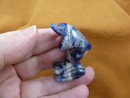 (Y-DOL-JU-572) Blue Sodalite DOLPHIN JUMPING Porpoise gemstone gem stone... - $14.01