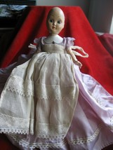 Vintage Hard Plastic Marcie Doll  Girl Purple Dress Blue Sleeper Eyes - $7.66