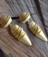 Gold Earrings, vintage gold earrings, long earrings, Golden Drop Earring... - £6.38 GBP