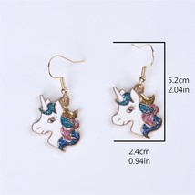 2 Pieces/Set Cute Earring Pendants Custom Alloy Rainbow Horse Earrings Kawaii Ki - £6.33 GBP