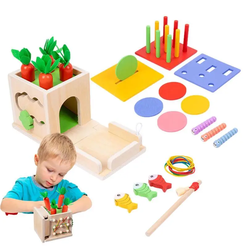 Carrot Montessori Toy | Magnetic Fishing Game &amp; Worm Catching | STEM Educational - £25.28 GBP+