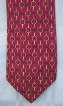 Burberrys Satin Silk Tie Nautical Rope Compass Symbol Made in ITALY 90s Vintage - £26.65 GBP