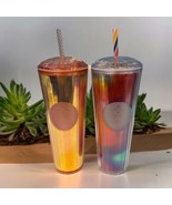 2 Starbucks Tumbler Iridescent 2020 Summer Limited Edition Rose Gold Dia... - £29.60 GBP