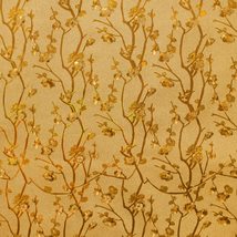 Dundee Deco AZ-G024A Floral Glitter Gold, Mustard Yellow Green Flowers on Vine P - £22.15 GBP