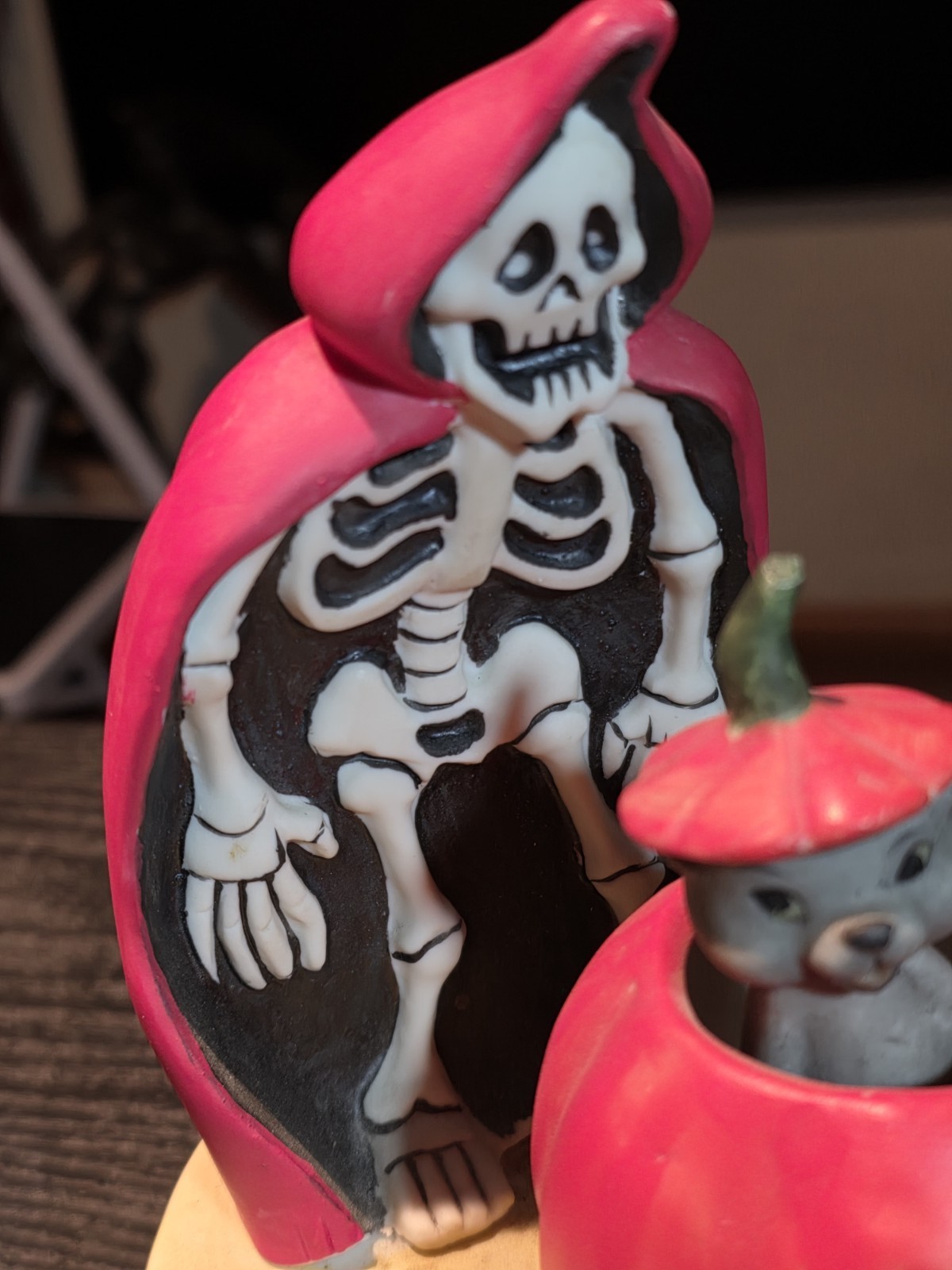 Phantom Of The Opera Skeleton Cat Jack-O-Lantern Animated Halloween Music Box Item image 6