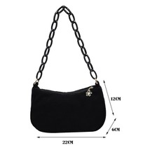  s bags retro corduroy solid color shoulder underarm bag chain small handbags for daily thumb200