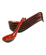 Red And Black Melamine Ladle Style Soup Spoons With Hook Ends 1oz Set Of 6 - €13,29 EUR