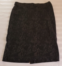 Linda Matthews Black Snake Skin Print Straight Skirt Size Medium - £11.86 GBP