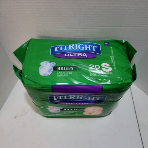 FitRight Ultra Briefs Small Petite 20”x 33” Disposable 20 Ct New  - $7.66