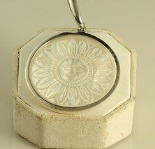Vintage Sterling Silver Signed Amedeo 925 China Mother of Pearl Sun Pendant - £43.28 GBP