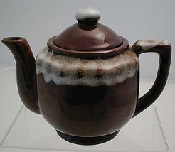 1950 Ski Chalet Cafe Chocolate Brown Snow Capped Teapot - £14.83 GBP