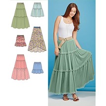 Simplicity 1110 Learn to Sew Tiered Skirt Sewing Pattern for Women, Size... - £13.42 GBP