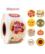 1 inch Round Reward Stickers 500pcs/roll Leaves Pattern Background Cute ... - £7.02 GBP+