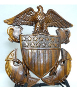 US NavalOfficers Emblem Vintage Wooden Plaque NAVAL Plaque - £55.06 GBP