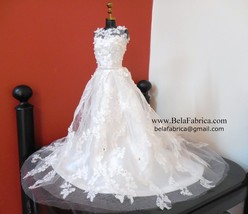 Custom Barbie Wedding Dress Replica Bride&#39;s Gift Family Gift Keepsake Dollhouse - £39.33 GBP