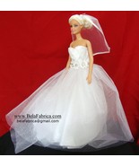 Doll Bride Barbie Wedding Personalized Gift Mini Dress form Miniature Un... - $50.00