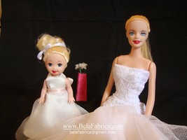 Flower Girl Dress Custom Miniature Replica Kelly Chelsea Doll Gift for Girl 1/6 - £15.80 GBP
