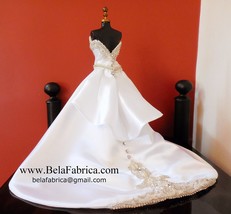 Handmade Wedding Dress Custom Miniature Replica Bridal Shower Gift Cente... - $50.00