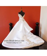 Handmade Wedding Dress Custom Miniature Replica Bridal Shower Gift Cente... - £37.34 GBP