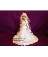 Barbie Doll Gift for Bride Keepsake Mini Wedding Dress Gown Lace Unique ... - $50.00