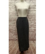 VTG Womens 100% Wool Wrap Midi Skirt Gray Academia Lined Made in USA Size 8 - £38.83 GBP