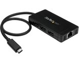StarTech.com 3 Port USB C Hub with Ethernet - USB-C to 3X USB-A w/Power ... - $65.62