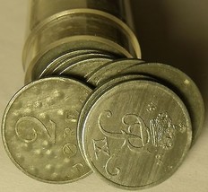 Circulated Roll (50 Coins) Denmark 2 Ore Coins~Zinc~1944-1964~Free Shipping - $22.33
