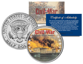 American Civil War BATTLE OF FORT SUMTER JFK Kennedy Half Dollar U.S. Coin - £6.78 GBP