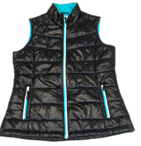 Gander Mountain Guide Series Women Nylon puffer Vest Black Blue Medium Packable - $19.25