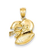 14K Yellow Gold Double Helmet Football Pendant - $579.92 CAD