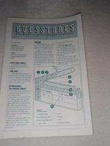 Replacement Instructions Only for 1990 Milton Bradley GUESSTURES - $8.81