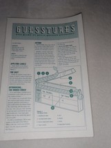 Replacement Instructions Only for 1990 Milton Bradley GUESSTURES - £6.58 GBP