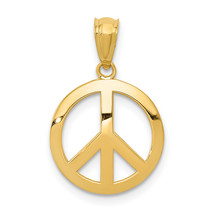 14k Polished Peace Sign Circle Pendant YC815 - $106.54