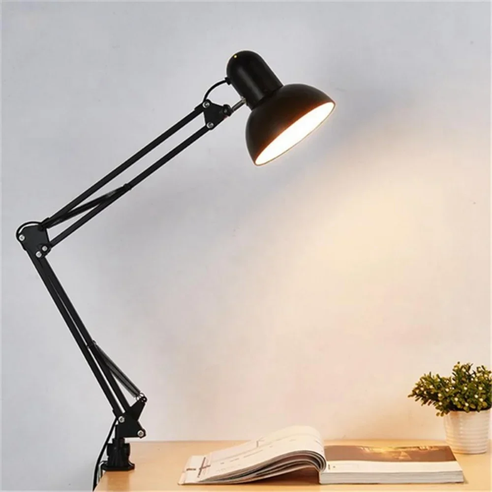 Oom office computer table lamp home decor for e27 bulb foldable desk lamp clip on light thumb200