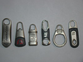 Lot of (6) Assorted Luggage Replacement Zipper Pulls - £7.83 GBP