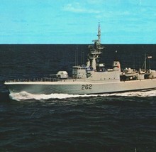 c1970 HMCS Saskatchewan DDE262 MacKenzie Class Canadian Ship Postcard - £7.86 GBP