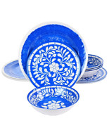 Elama Nelly 12 Piece Melamine Dinnerware Set in Blue - $49.95