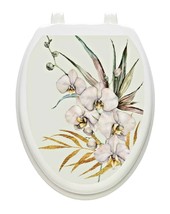 Toilet Tattoo Orchids Vinyl Lid Decoration Removable and Reusable #1185 - £19.03 GBP