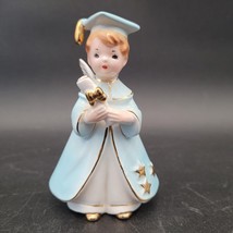 Vintage Josef Originals Blue Boy Girl Graduate Angel Figurine /w Diploma Signed - £19.35 GBP