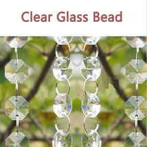 1.8 Meter Crystal Clear Glass Bead Garland Chandelier Hanging Wedding Supplies - £6.34 GBP