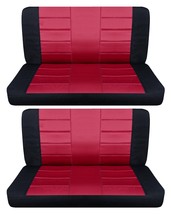 Front and Rear bench car seat covers fits Chevy Bel Air 1955-1962 black and red - $130.54