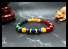 Ethiopian Handmade Flag Color Gemstone Beaded Bracelet, Men's and Women's - $26.12