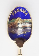 Collector Souvenir Spoon Panama Canal Bridge of the Americas Cloisonne Bowl - £19.74 GBP